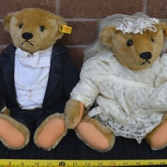 Steiff Other - Steiff Figurines Wedding Party Bears Boxes-Bride-Groom-Ring Bearer-Flower Bear